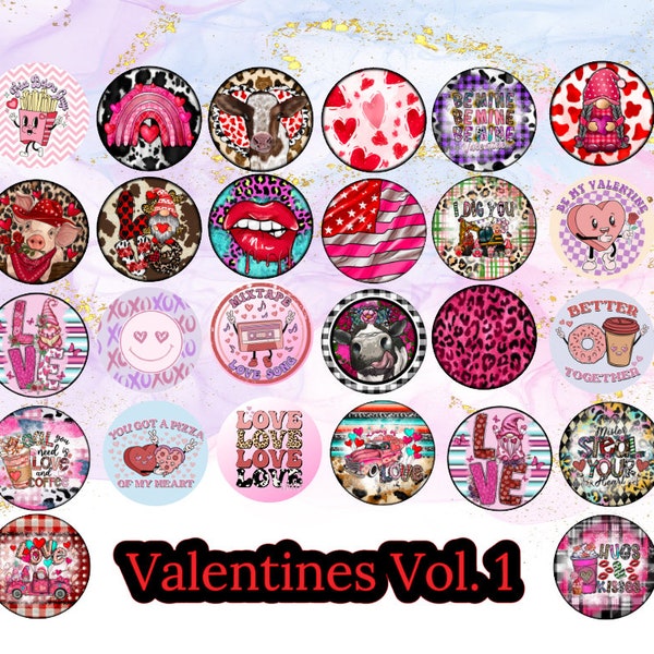 3 inch Round Valentines Day Vol. 1 Cardstock Only for freshies: Silicone Mold, for Aroma Bead Molds, Car Freshener, Premium Cardstock Images