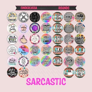 2.5 inch Round Sarcastic Vol. 1 Cardstock Only for freshies:  for Aroma Bead Molds, Car Freshener, Premium Cardstock Images-NO MOLD