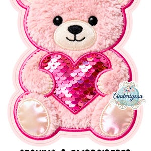 Sequins & Embroidered Teddy Bear Cardstock Silicone Mold, Aroma Bead Molds, Premium Cardstock Images