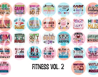 3 inch Round Fitness Vol. 2 Cardstock Only for freshies -NO MOLD: for Aroma Bead Molds, Premium Cardstock Image