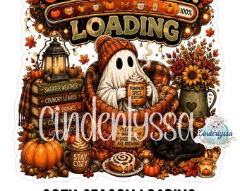 Cozy Season Loading Ghost Waiting Cardstock Silicone Mold, Aroma Bead Molds, Car Freshies, Premium Cardstock Images