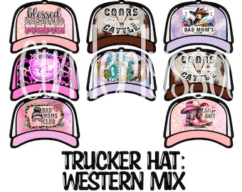 Trucker Hat: Western Theme Mix Cardstock Silicone Mold, Aroma Bead Molds, Premium Cardstock Images