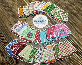 VENT CLIP: Ugly Christmas Sweater Two Cavity -Small Vent Clip Size Cardstock Silicone Mold, Aroma Bead Molds, Premium Cardstock Images