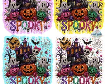 Spooky Rhinestone Halloween Collage Cardstock Silicone Mold, Aroma Bead Molds, Premium Cardstock Images
