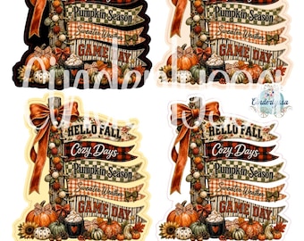 Hello Fall Banner Post Cardstock Silicone Mold, Aroma Bead Molds, Premium Cardstock Images