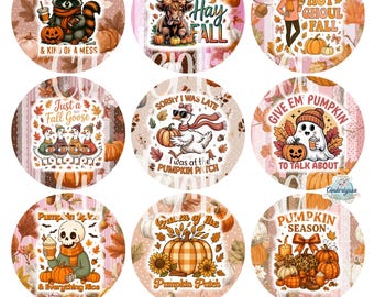 2 inch Round Cute Fall Cardstock Only for freshies Cardstock Silicone Mold, Premium Cardstock Images - NO MOLD