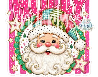 Holly Santa Cardstock Silicone Mold, Aroma Bead Molds, Premium Cardstock Images