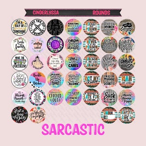 3 inch Round Sarcastic Vol. 1 Cardstock Only for freshies -NO MOLD: for Aroma Bead Molds, Car Freshener, Premium Cardstock Images