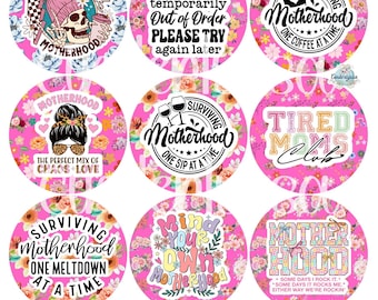 3 inch Round Funny Mom Cardstock Only for freshies - NO MOLD, for Aroma Bead Molds, Premium Cardstock Images