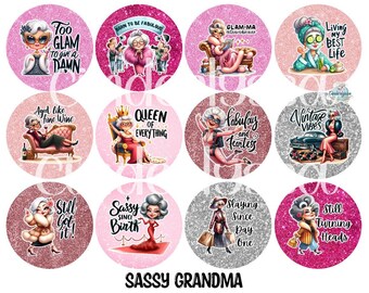3 inch Round Sassy Grandma Cardstock Only for freshies - NO MOLD, for Aroma Bead Molds, Premium Cardstock Images