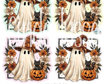 Whimsical Autumn Ghost Cardstock Silicone Mold, Aroma Bead Molds, Premium Cardstock Images