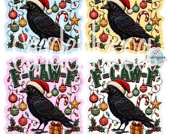F-Caw-F Christmas Raven Cardstock Silicone Mold, Aroma Bead Molds, Car Freshies, Premium Cardstock Images