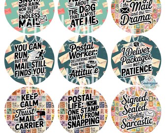 3 inch Round Funny Mailman Cardstock Only for freshies -NO MOLD for Aroma Bead Molds, Premium Cardstock Images