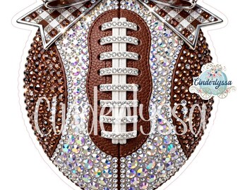 Diamond Bling Football with Bow Cardstock Silicone Mold, Aroma Bead Molds, Premium Cardstock Images