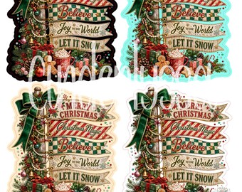 Christmas Banners Post Cardstock Silicone Mold, Aroma Bead Molds, Car Freshies, Premium Cardstock Images