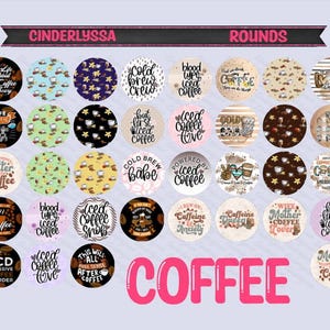 2.5 inch Round Coffee Cardstock Only for freshies:  Aroma Bead Molds, Premium Cardstock Images-NO MOLD