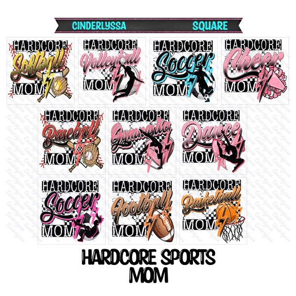 3 inch Square Hardcore Sports Mom Cardstock Only for freshies - NO MOLD: Car Freshener, for aroma bead Molds, Premium Cardstock Image