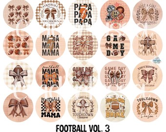 2 inch Round Football Vol. 3 Cardstock Only for freshies Cardstock Silicone Mold, Premium Cardstock Images - NO MOLD