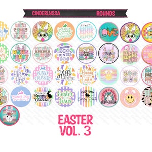 3 inch Round Easter Vol. 3 Cardstock Only for freshies -NO MOLD: Silicone Mold, for Aroma Bead Molds, Car Freshener,Premium Cardstock Image