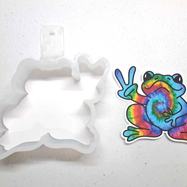 Tie Dye Frog: Hippie Silicone Mold, Aroma Bead Molds, Car Freshener Mold