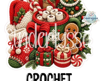 Crochet Christmas Cardstock Silicone Mold, Aroma Bead Molds, Premium Cardstock Images