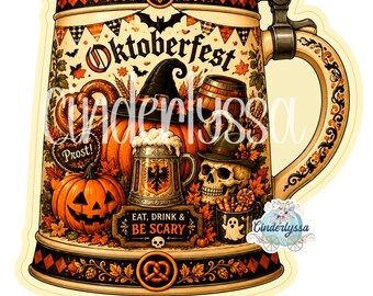 Halloween Oktoberfest Mug Cardstock Silicone Mold, Aroma Bead Molds, Premium Cardstock Images