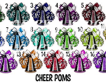 Cheer Poms (Colors are Numbered) Cardstock Silicone Mold, Aroma Bead Molds, Car Freshies, Premium Cardstock Images