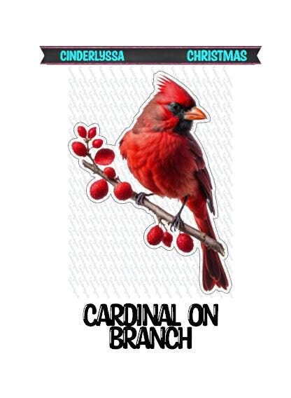 Cardinal On Branch for Cardstock Silicone Mold, Aroma Bead Molds, Car Frehsie Molds, Premium Cardstock Images