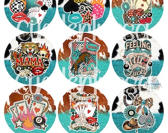 3 inch Round Wild West Cardstock Only for freshies - NO MOLD, for Aroma Bead Molds, Premium Cardstock Images