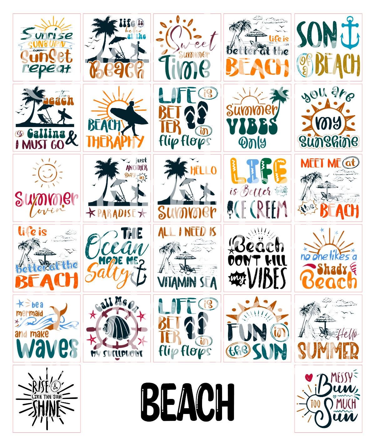 3 Inch Square: Beach Cardstock/picture With Beveled Edge Cardstock ...