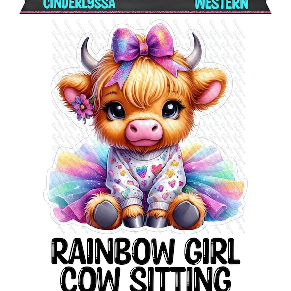 Rainbow Girl Cow Sitting with Tutu Silicone Mold, for Aroma Bead Molds, Car Freshener Mold, Premium Cardstock Images