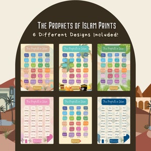 Prophets in Islam Print Set: Islamic Wall Art (Digital Download)
