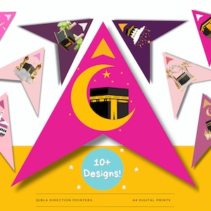 Indicatore di direzione Qibla: 10+ modelli, edizione rosa (stampabile)