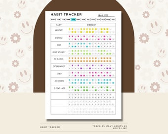 Monthly Habit Tracker Printable Template (PDF)