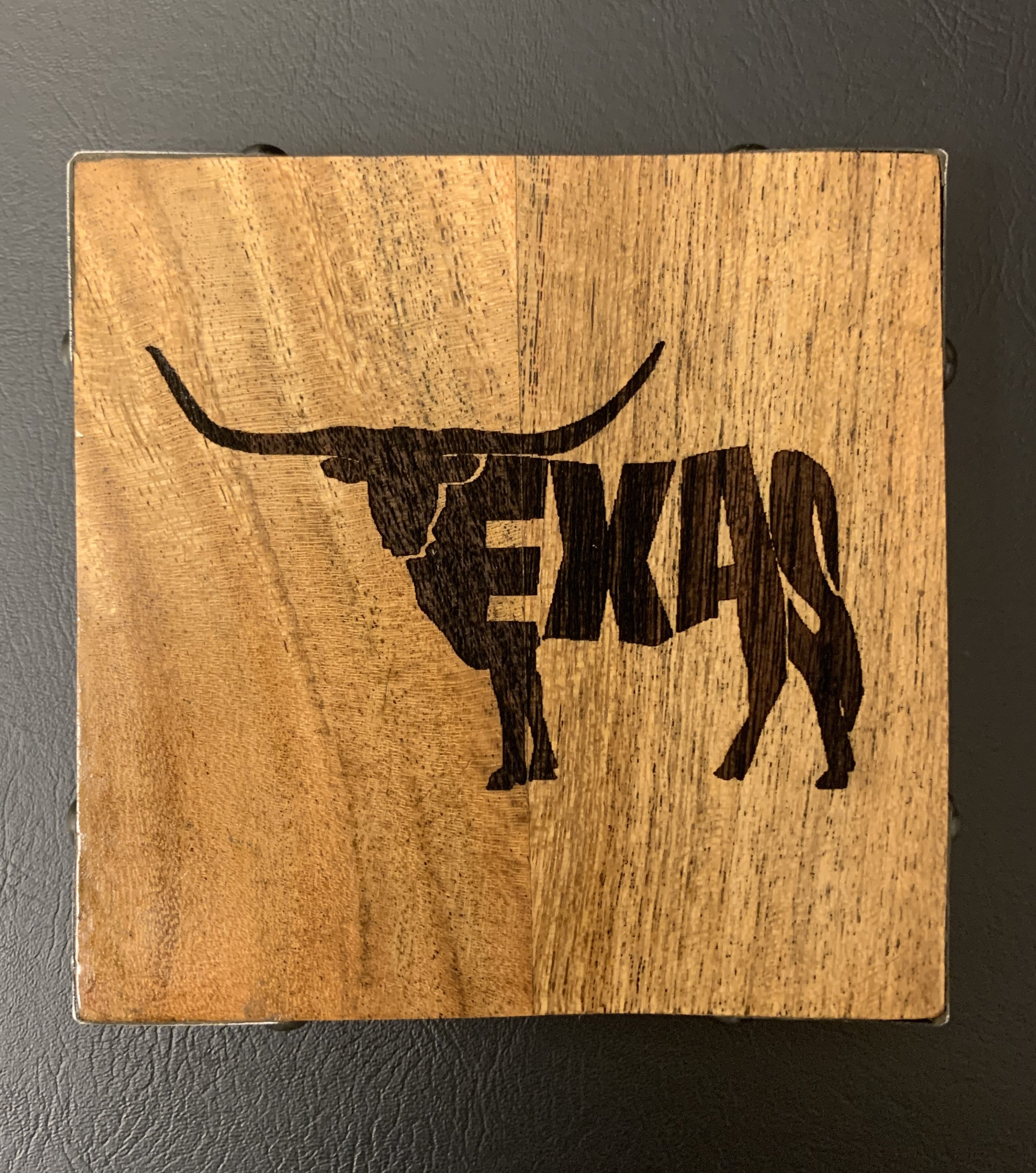 LONGHORN COWHIDE COASTER - SET OF 2pcs – Western Linens