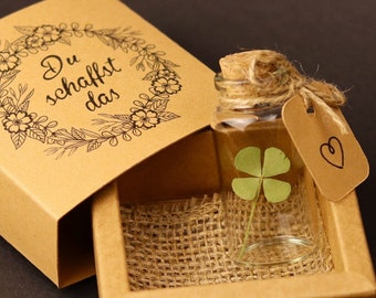 Gift lucky charm real 4 leaf clover green You can do it