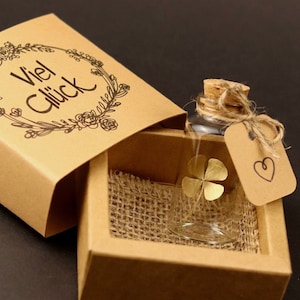 Gift lucky charm real 4 leaf clover gold good luck