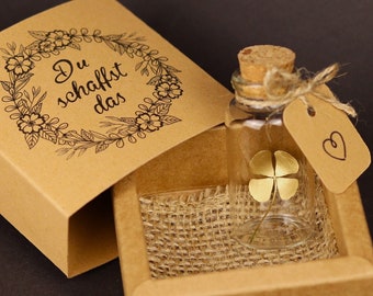 Gift lucky charm real 4 leaf clover gold You can do it