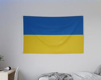 Drapeau ukrainien - bannière nationale bleue et jaune, drapeau ukrainien intérieur/extérieur, décoration murale patriotique