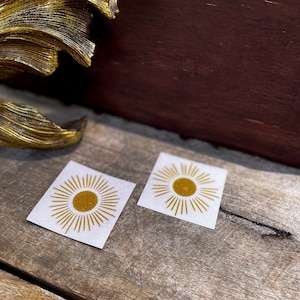 SINGLE  Sun Sunrise Sunset Bath Stickers Non-Slip Safety for Kids Cute Bathroom Decor Anti-Slip Shower Stickers Bath Mat Non-slip Gold