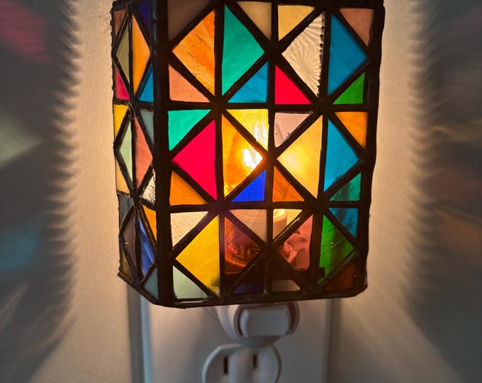 NightGlassGlow Stained Glass Night Light