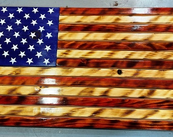 Handmade Wood American Flag