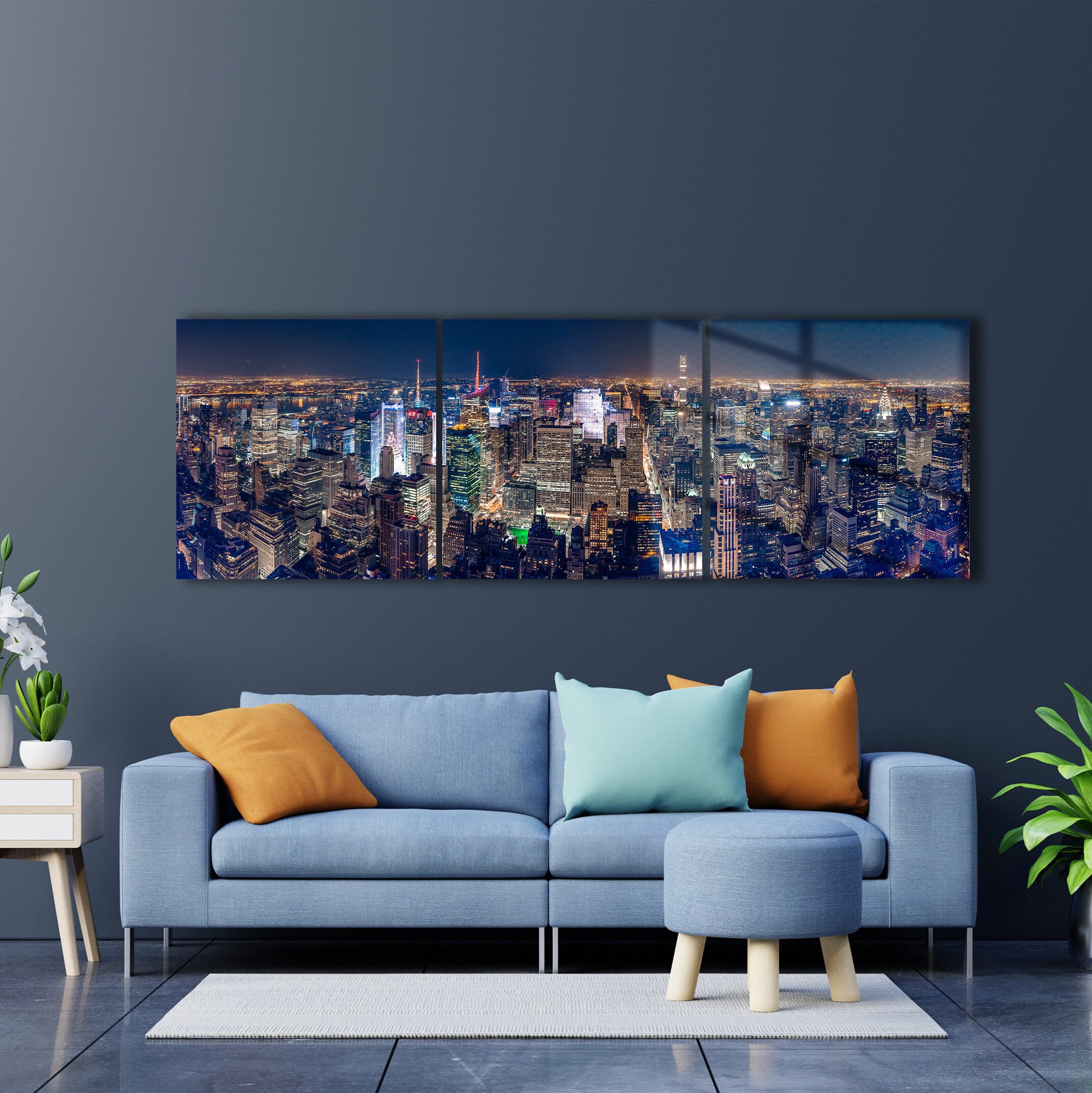 New York City Triptych Wall Art Set of 3 Piece Tempered Glass/ Etsy