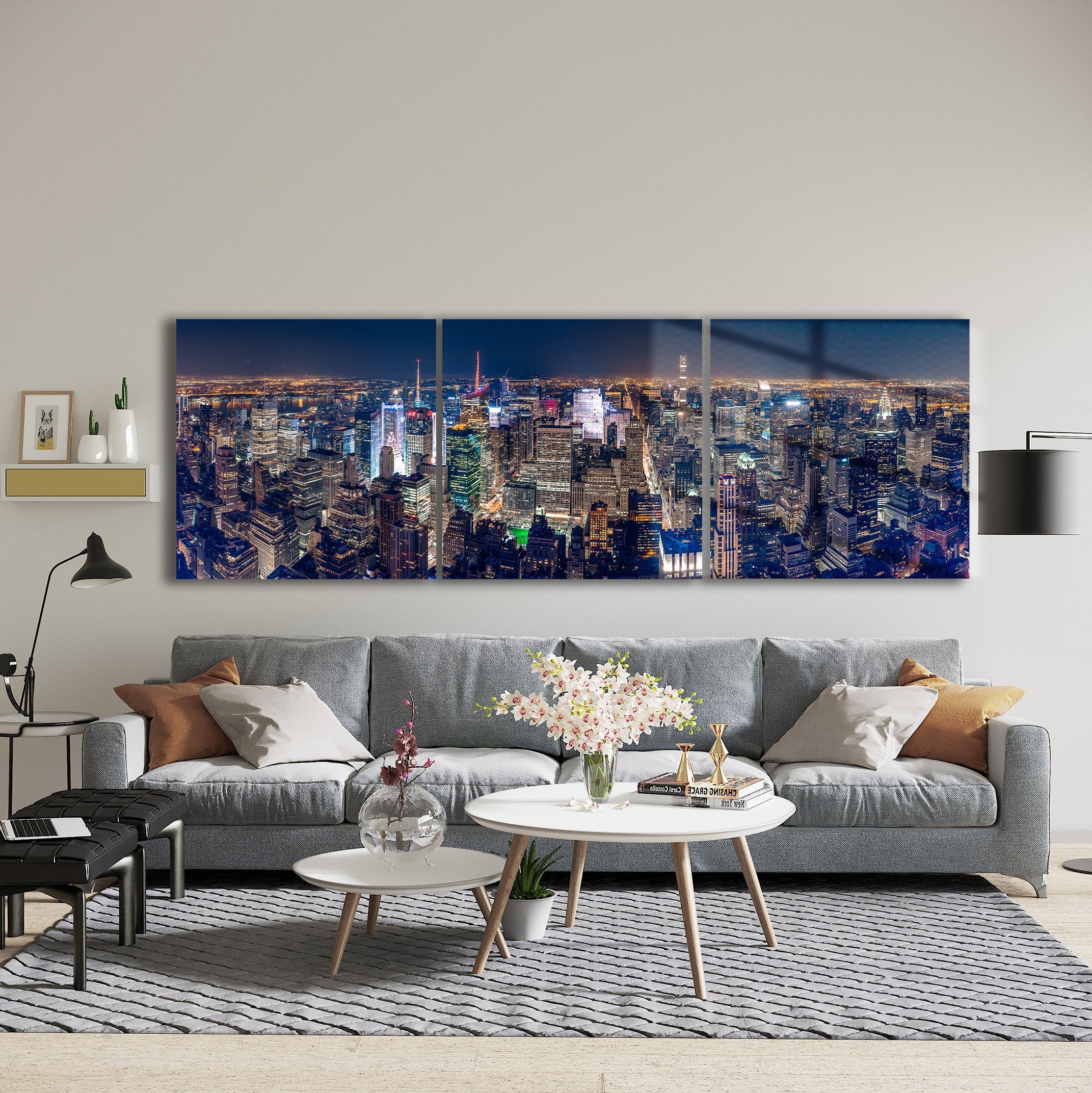 New York City Triptych Wall Art Set of 3 Piece Tempered Glass/ Etsy