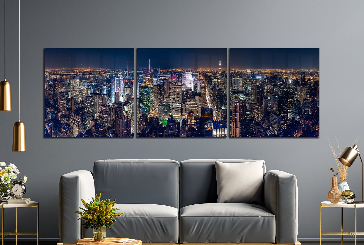 New York City Triptych Wall Art Set of 3 Piece Tempered Glass/ Etsy
