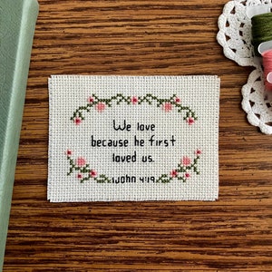 Simple Bible Verse Cross Stitch Pattern Bible Verse Love Cross Stitch Christian Cross Stitch Christian Valentines Cross Stitch PDF Pattern