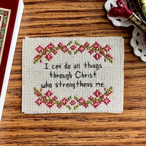 Simple Bible Verse Cross Stitch Pattern Bible Verse Strength Cross Stitch Christian Cross Stitch Inspirational Cross Stitch PDF Pattern