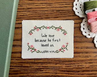 Simple Bible Verse Cross Stitch Pattern Bible Verse Love Cross Stitch Christian Cross Stitch Christian Valentines Cross Stitch PDF Pattern