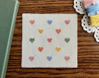 Small Heart Cross Stitch Simple Valentines Day Cross Stitch Pattern Conversation Heart Cross Stitch Valentines Cross Stitch PDF Pattern