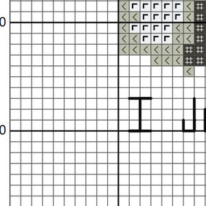 May include: Black and white cross stitch pattern with a gray background. The pattern features a stylized image of a bird with its wings spread.